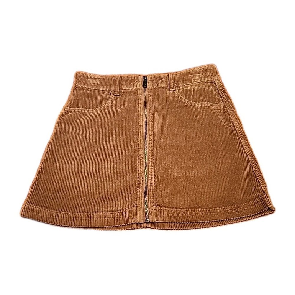 American Eagle Women's Corduroy Mini Skirt Taupe Size 4 Zipper Front